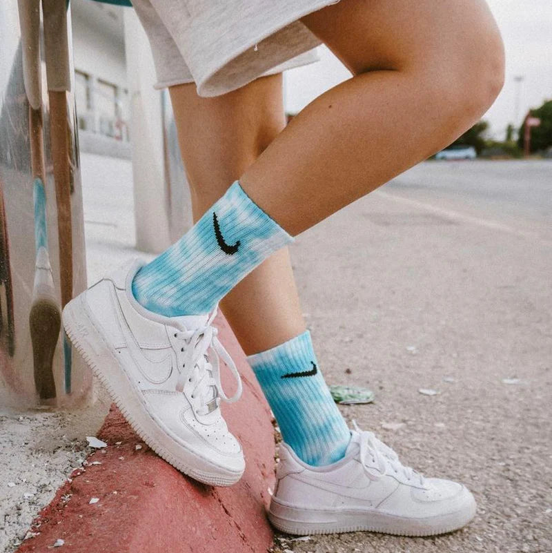 Ciel - Chaussettes Nike Tie-Dye Bleu Ciel
