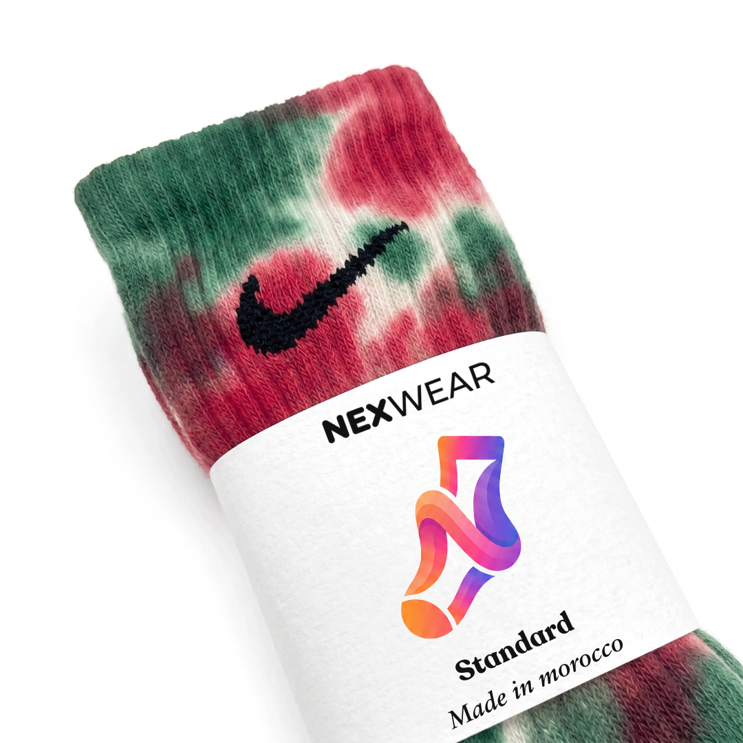 Atlas Lions – Red and Green Tie-Dye Nike Socks