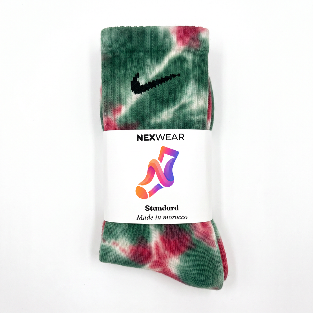 Atlas Lions – Red and Green Tie-Dye Nike Socks