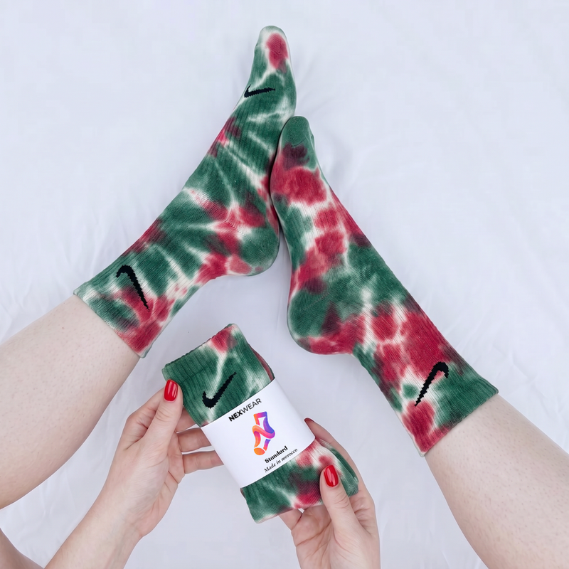 Atlas Lions – Red and Green Tie-Dye Nike Socks