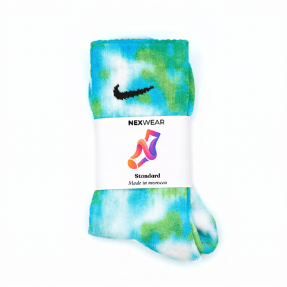 Earth - Blue and Green Tie-Dye Nike Socks