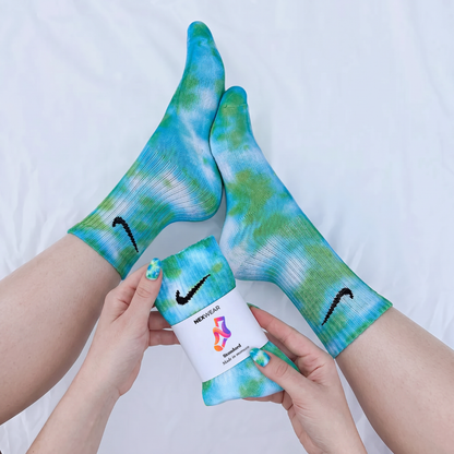 Earth - Blue and Green Tie-Dye Nike Socks