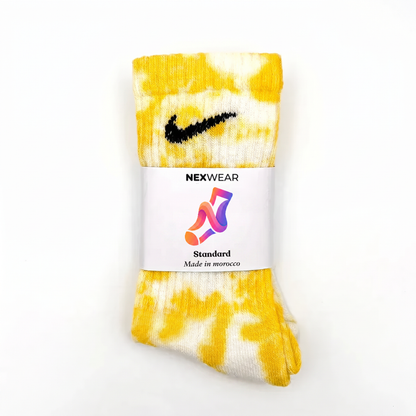 Honey - Yellow Tie-Dye Nike Socks