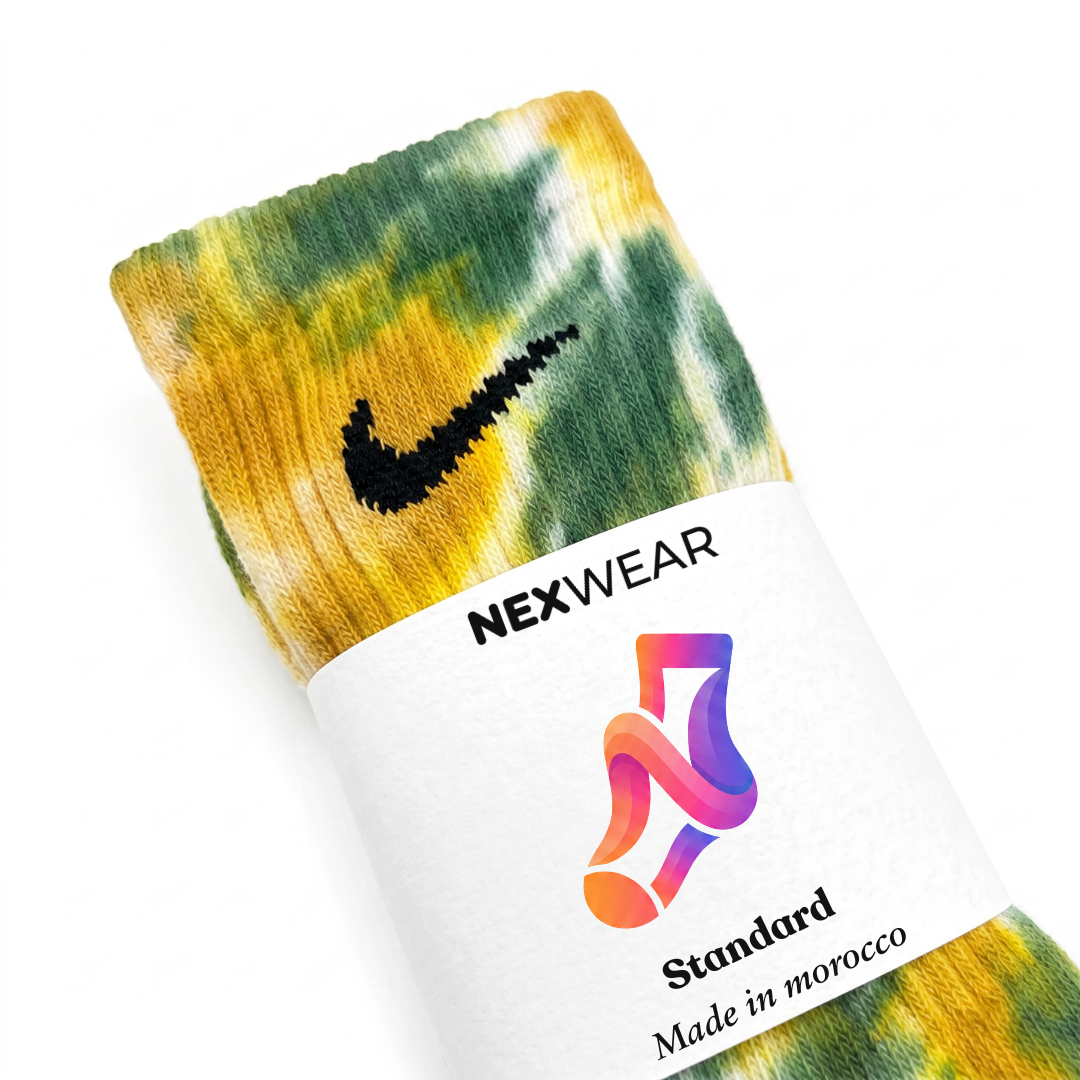 Brazil - Green and Yellow Tie-Dye Nike Socks