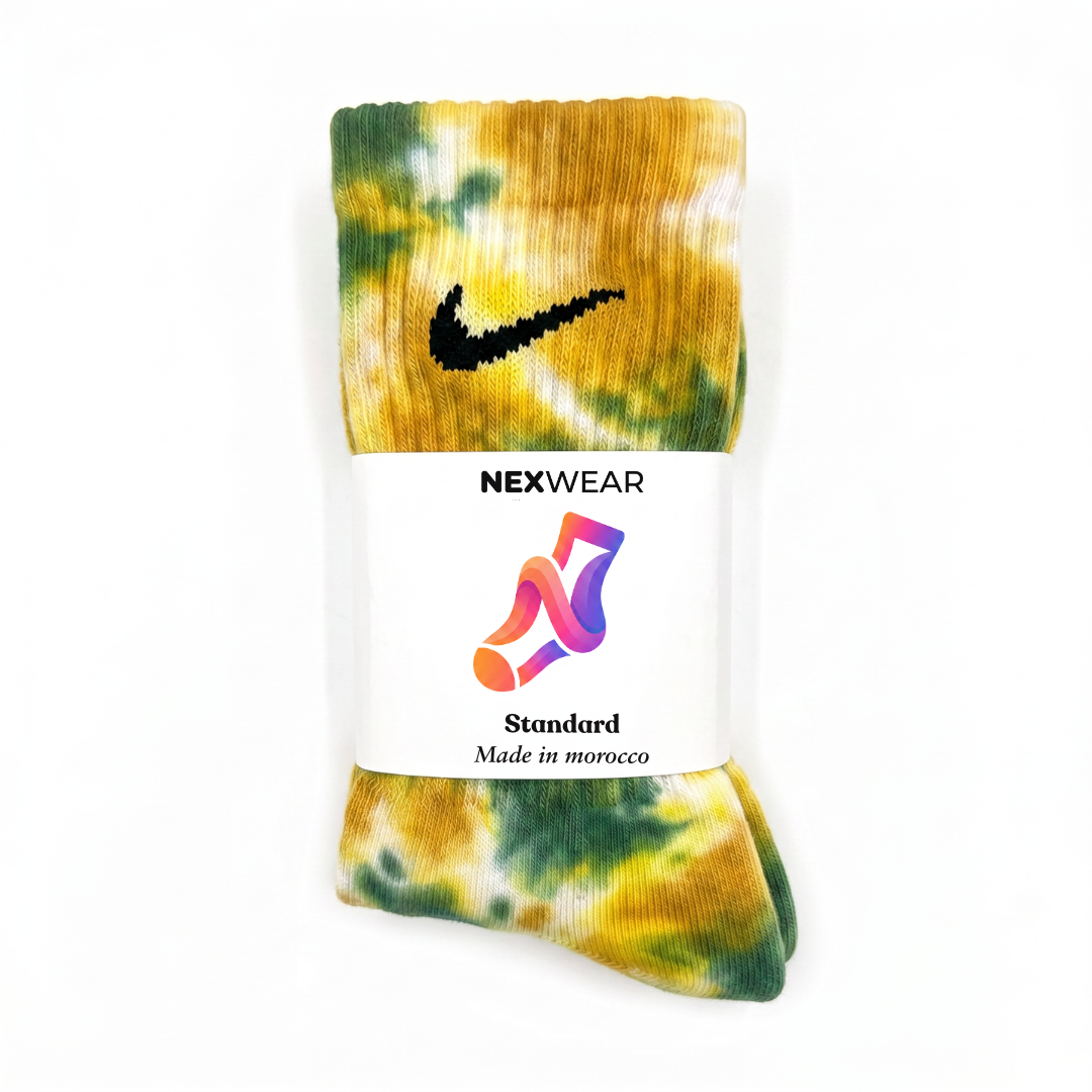 Brazil - Green and Yellow Tie-Dye Nike Socks