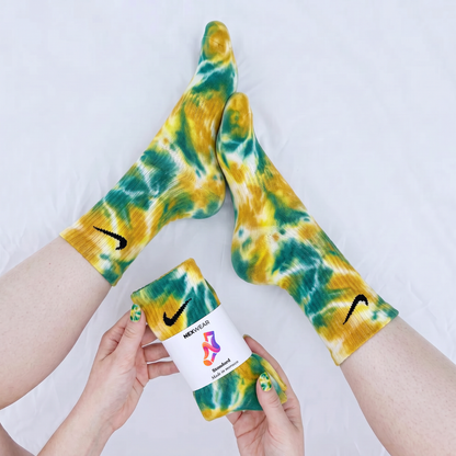 Brazil - Green and Yellow Tie-Dye Nike Socks