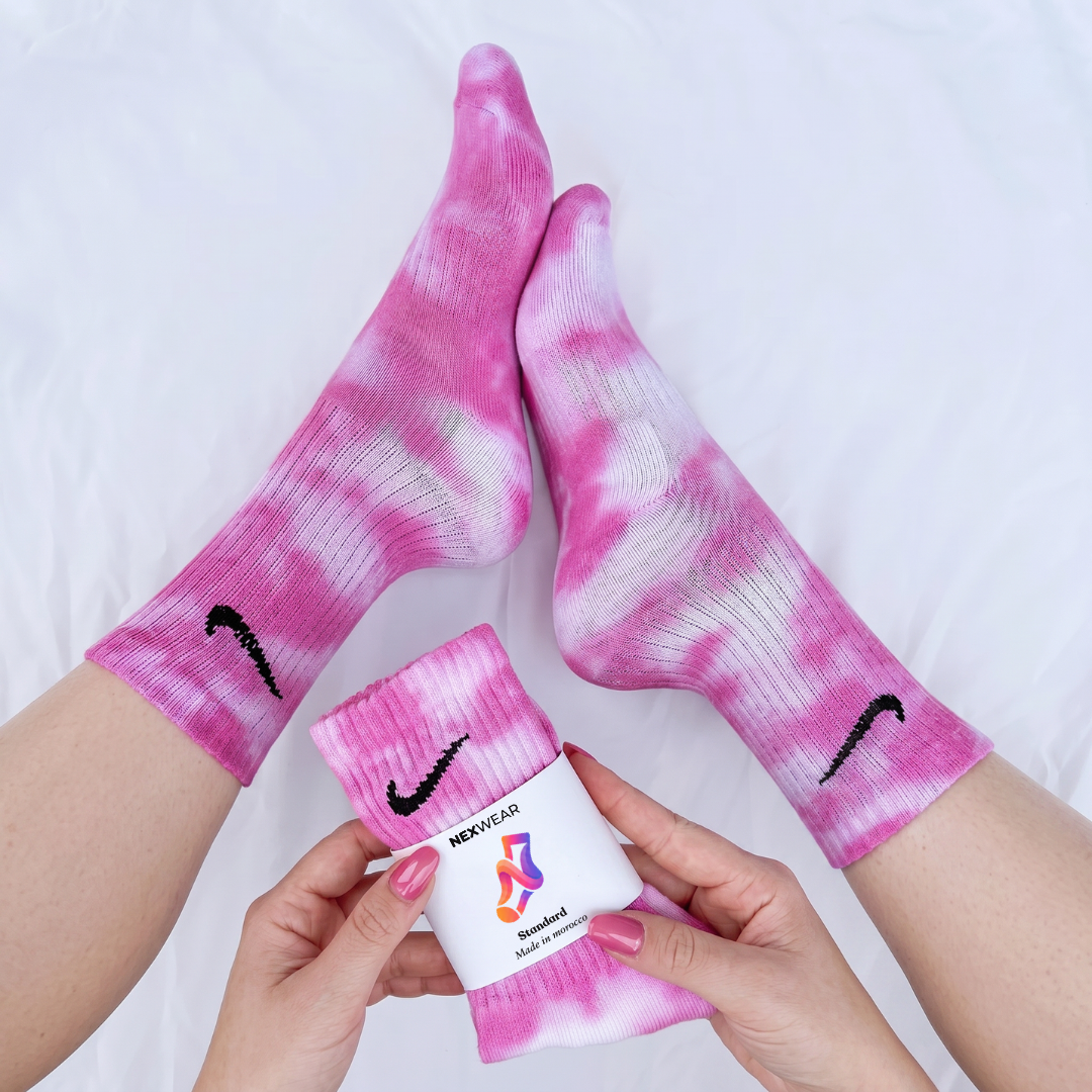 Flamingo - Pink Tie-Dye Nike Socks