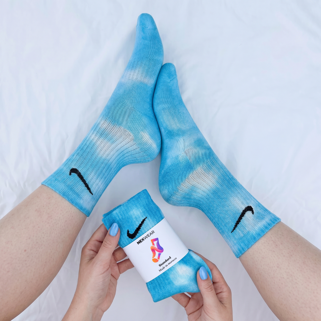 Sky - Sky Blue Tie-Dye Nike Socks