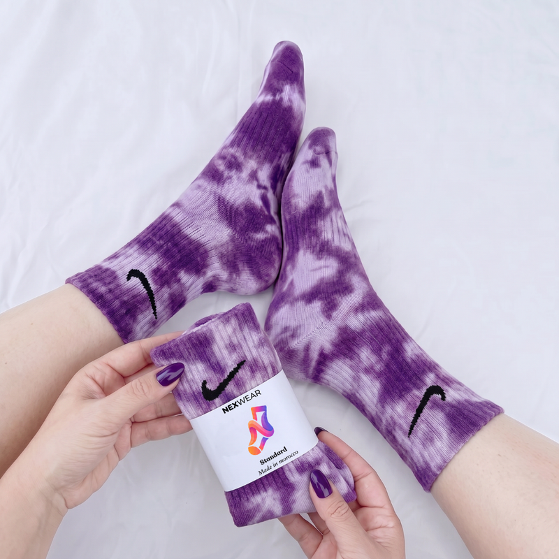 Mûre - Chaussettes Nike Tie-Dye Violet Foncé