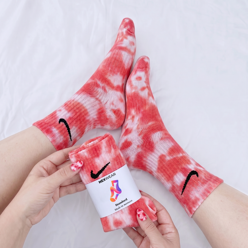 Lollipop - Chaussettes Nike tie-dye rouges
