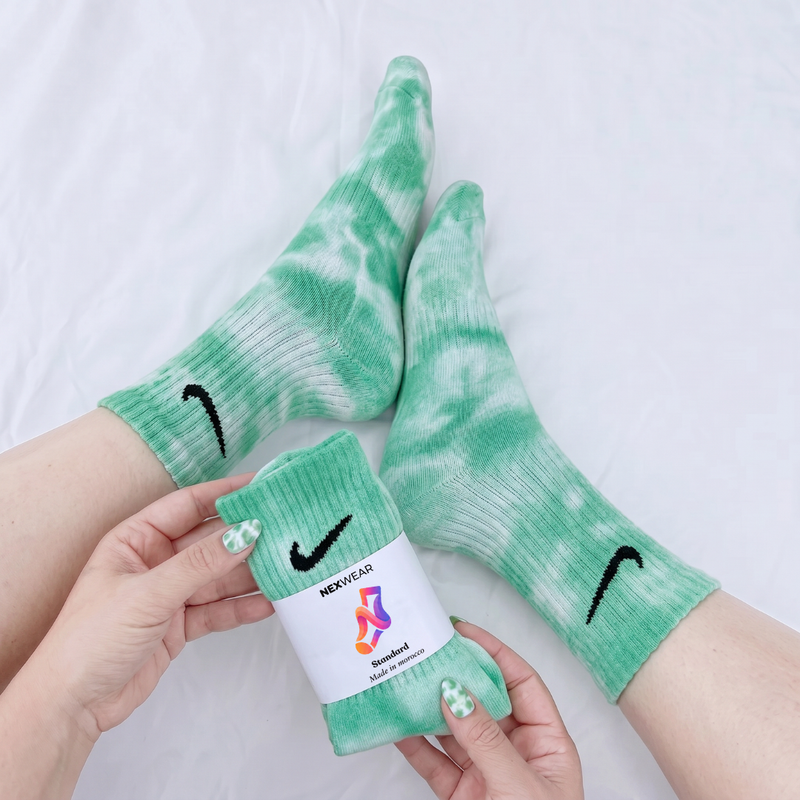 Menthe - Chaussettes Nike tie-dye vertes