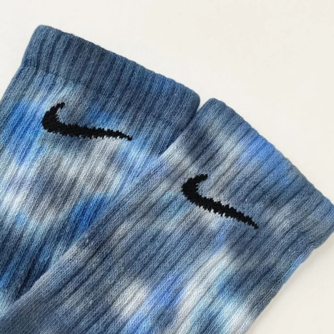 Stormy - Light and Dark Blue Tie-Dye Nike Socks