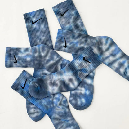 Stormy - Light and Dark Blue Tie-Dye Nike Socks