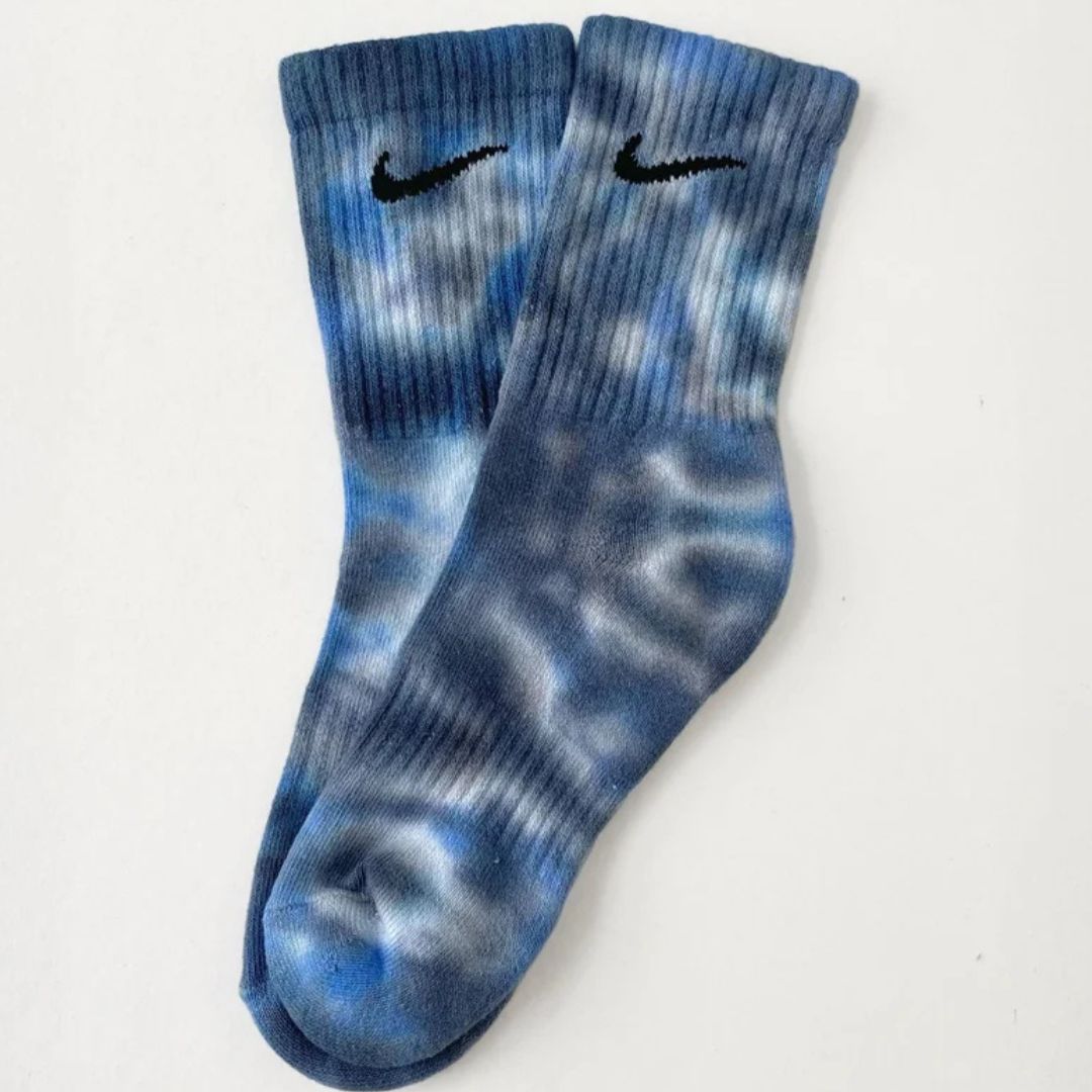 Stormy - Light and Dark Blue Tie-Dye Nike Socks