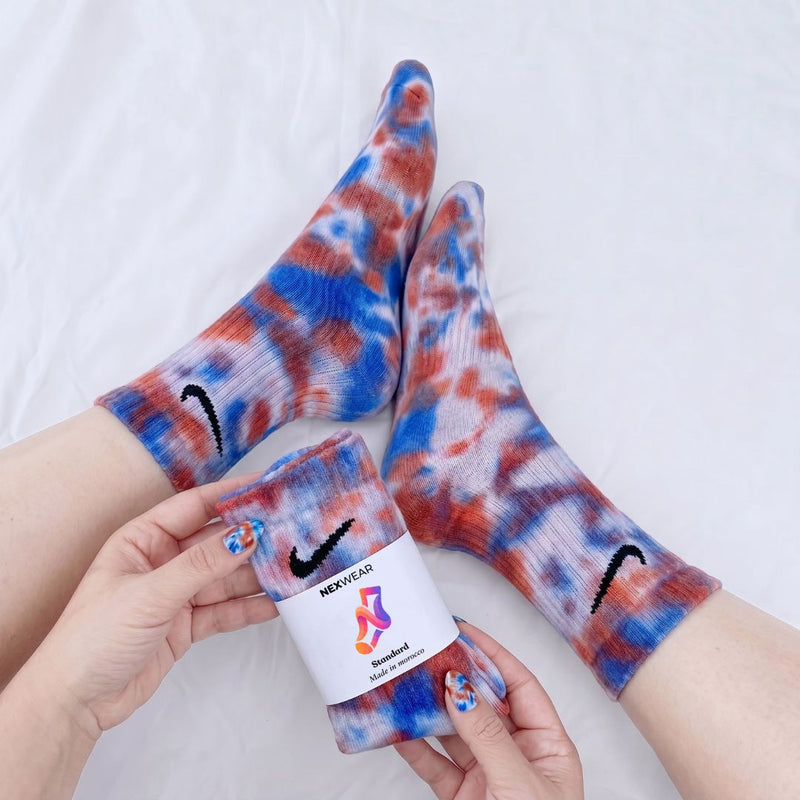 Blaugrana - Bleu et Rouge Tie-Dye Nike Chaussettes