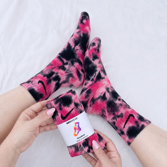 Black Pink - Chaussettes Nike Tie-Dye Noires et Roses