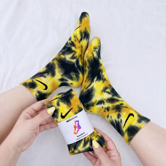 Or - Chaussettes Nike tie-dye jaune et noir