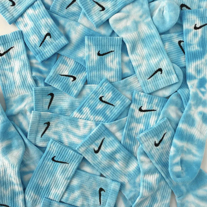 Sky - Sky Blue Tie-Dye Nike Socks