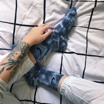 Stormy - Light and Dark Blue Tie-Dye Nike Socks