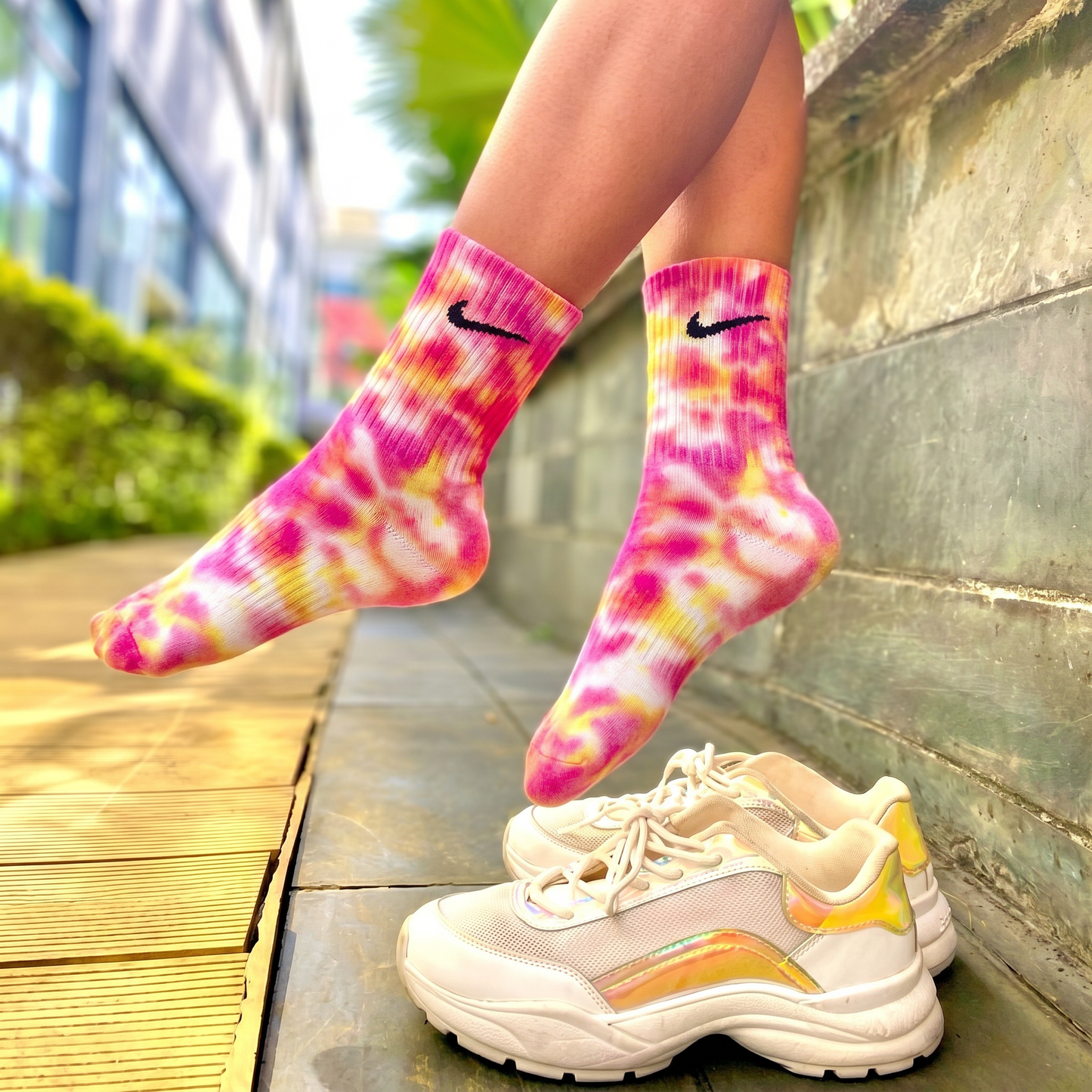 Chaussettes Nike Galaxy - Bleu et Rose Tie-Dye