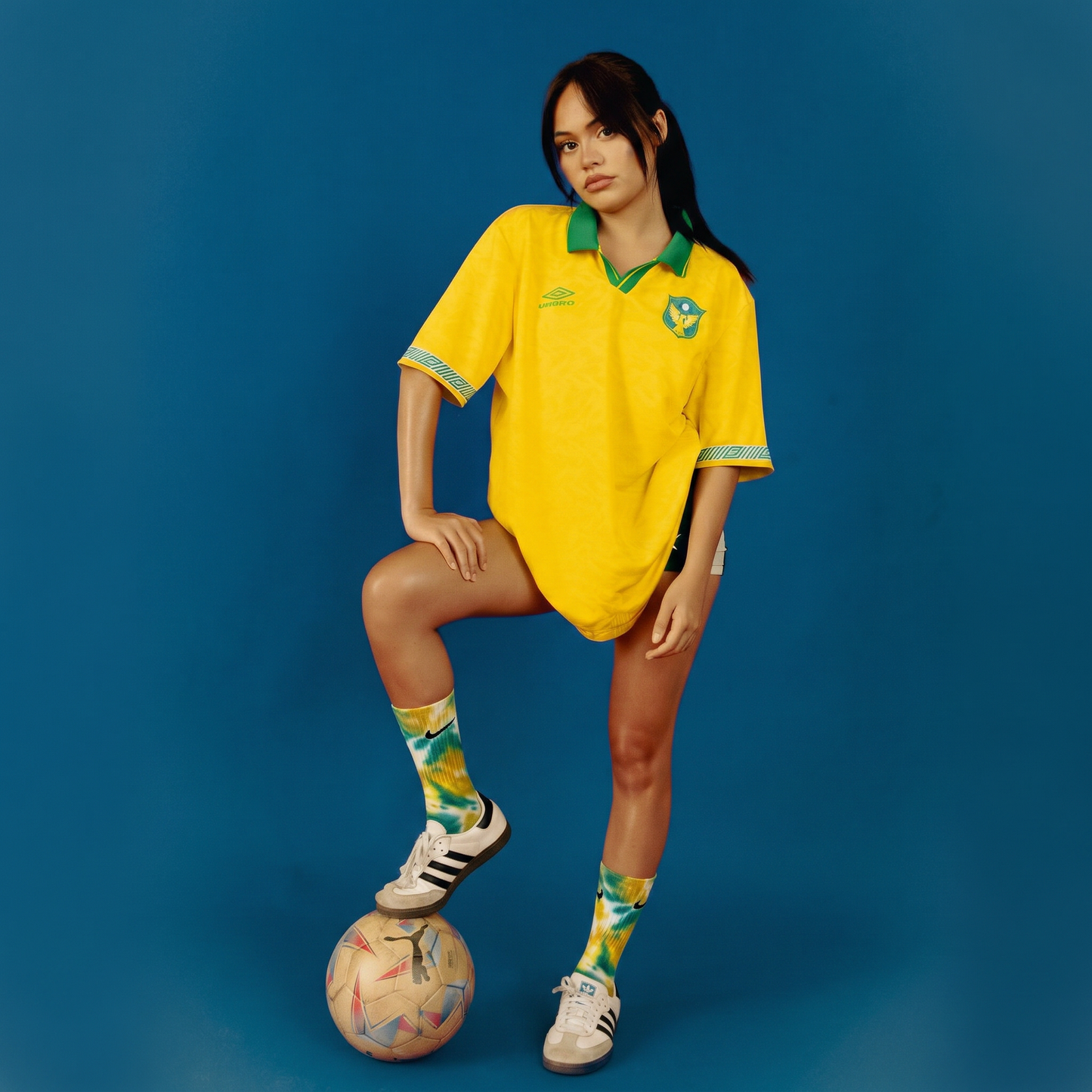 Brésil - Chaussettes Nike tie-dye vertes et jaunes