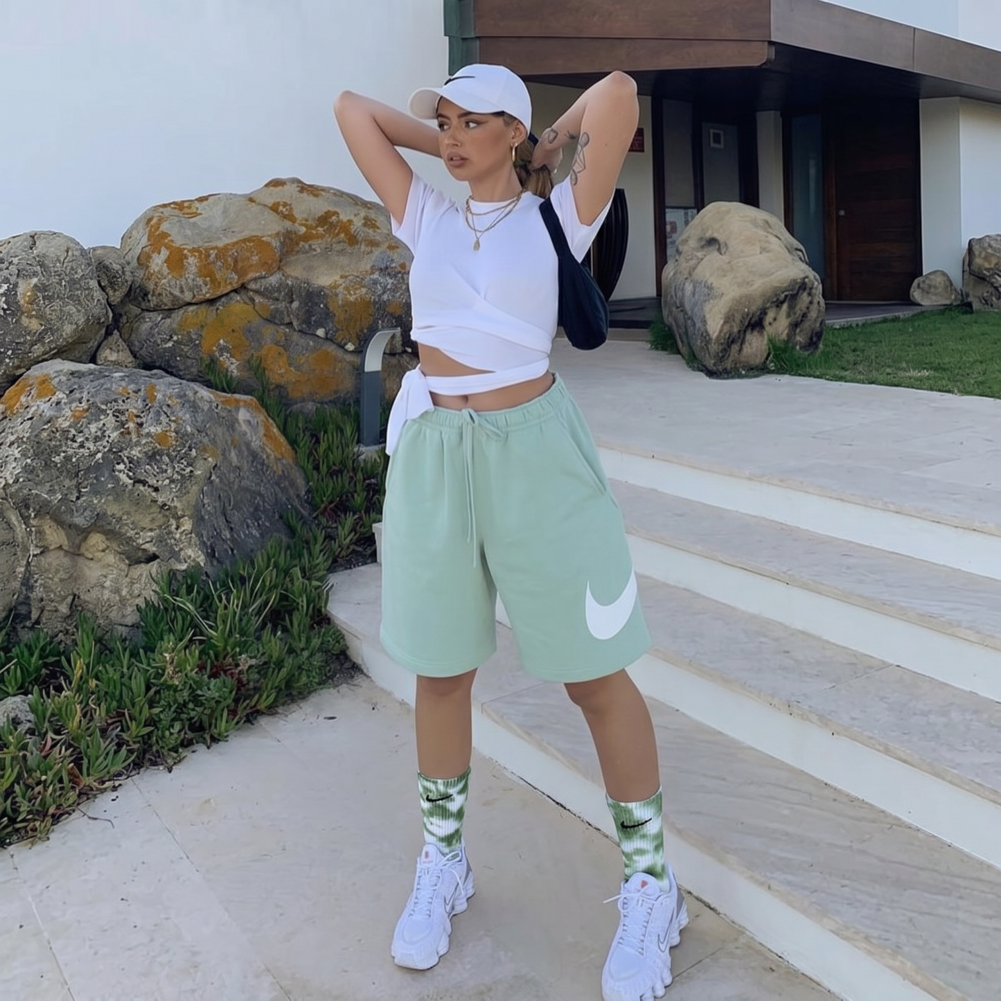 Forêt - Chaussettes Nike Teintées en Vert Forêt
