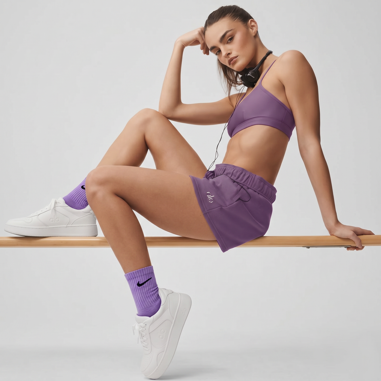 Raisin - Chaussettes Nike personnalisées violettes