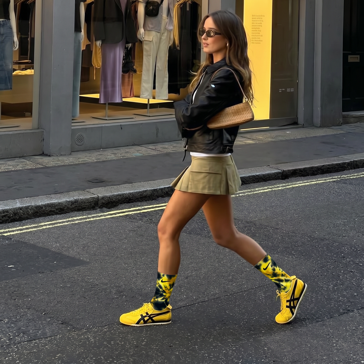 Or - Chaussettes Nike tie-dye jaune et noir