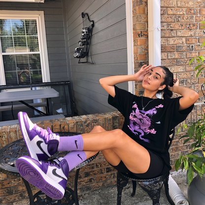 Raisin - Chaussettes Nike personnalisées violettes