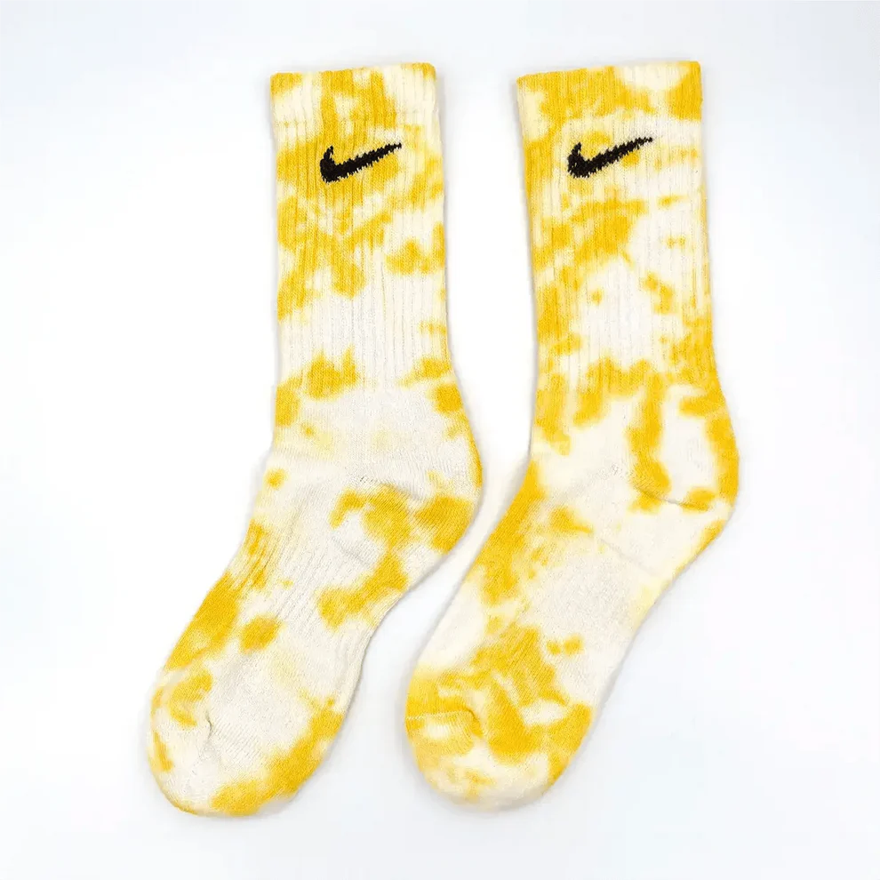 Honey - Yellow Tie-Dye Nike Socks